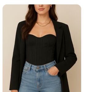 Black Corset Top, Size Petite Xs